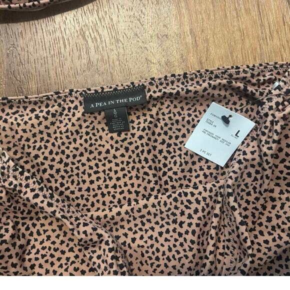 NWT A Pea In The Pod Maternity Cheetah Convertible Two Piece Swimsuit Size L - Picture 3 of 7